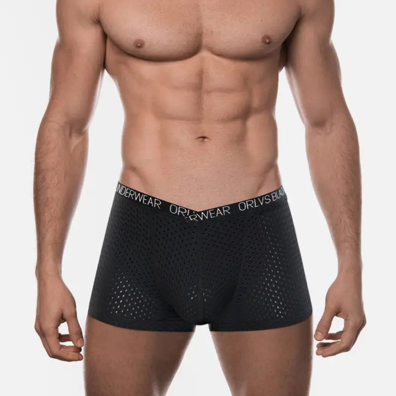 Adannu Adannu Men's Breathable Mesh V-Style Waist Boxer Shorts OR6300