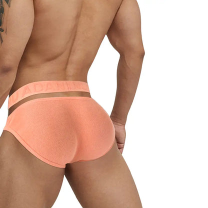 Adannu Adannu Men's Cotton Briefs Enhanced Support Pouch Low-Rise Underwear AD795