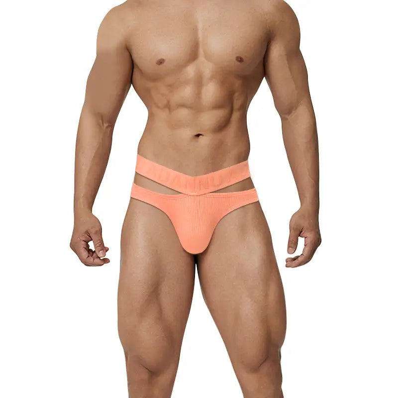 Adannu Adannu Men's Cotton Briefs Enhanced Support Pouch Low-Rise Underwear AD795
