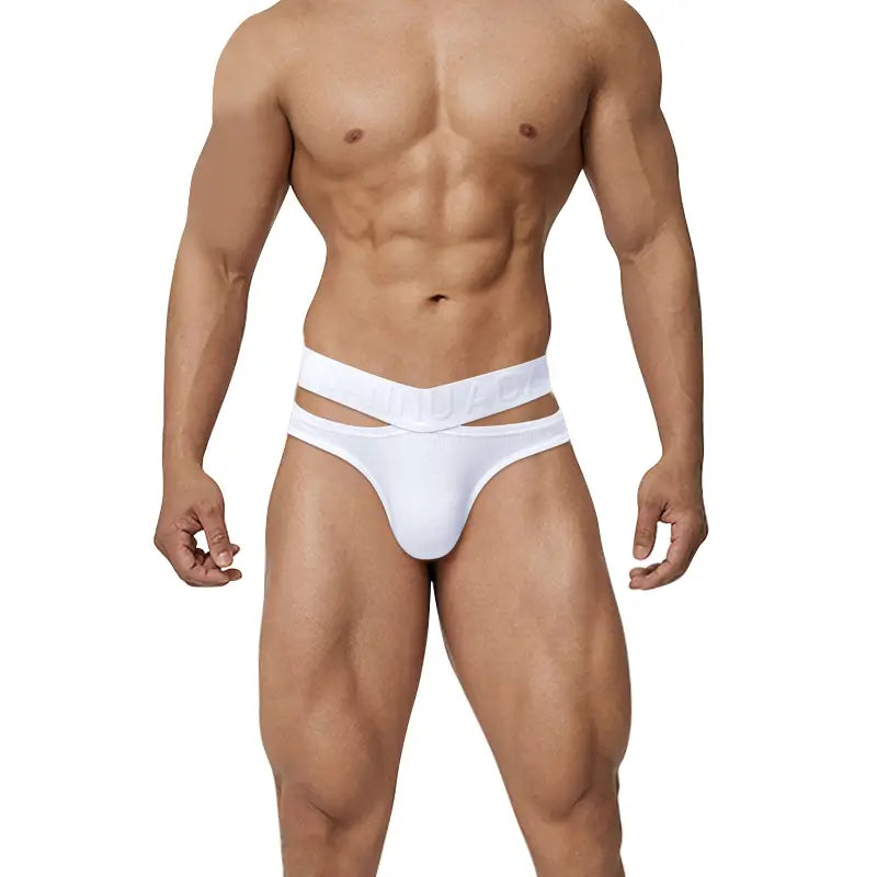 Adannu Adannu Men's Cotton Briefs Enhanced Support Pouch Low-Rise Underwear AD795