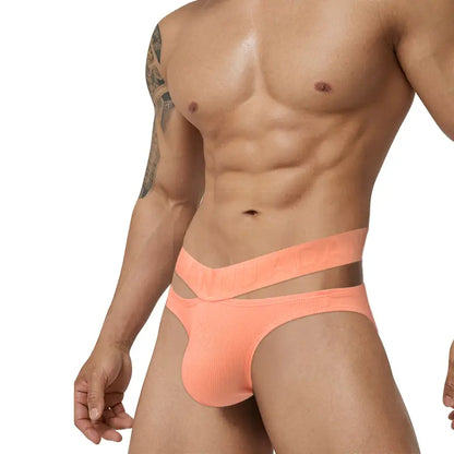 Adannu Adannu Men's Cotton Briefs Enhanced Support Pouch Low-Rise Underwear AD795