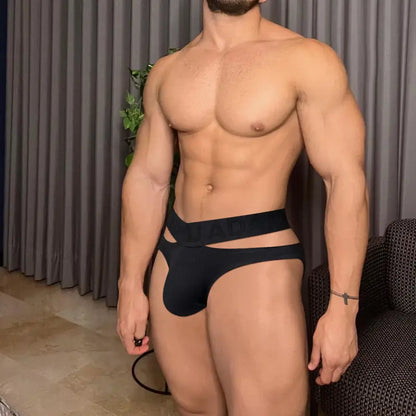 Adannu Adannu Men's Cotton Briefs Enhanced Support Pouch Low-Rise Underwear AD795