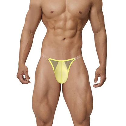 Adannu Adannu Men's High-Waisted Bikini Briefs – 0.01mm Ultra-Thin Transparent Mesh for Breathable AD783