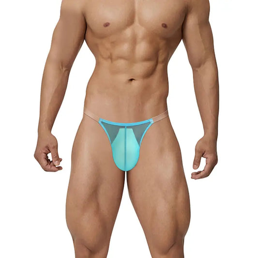 Adannu Adannu Men's High-Waisted Bikini Briefs – 0.01mm Ultra-Thin Transparent Mesh for Breathable AD783