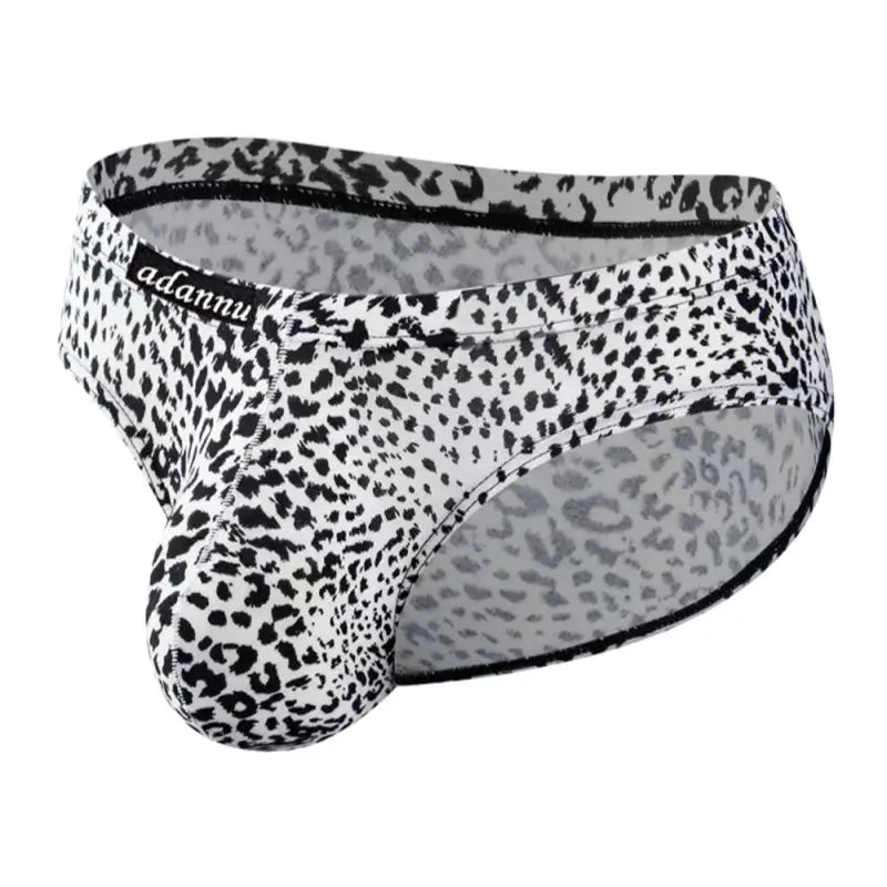 Adannu Adannu Men's Leopard Print Bikini Briefs - Low-Rise Supportive Pouch Underwear AD744