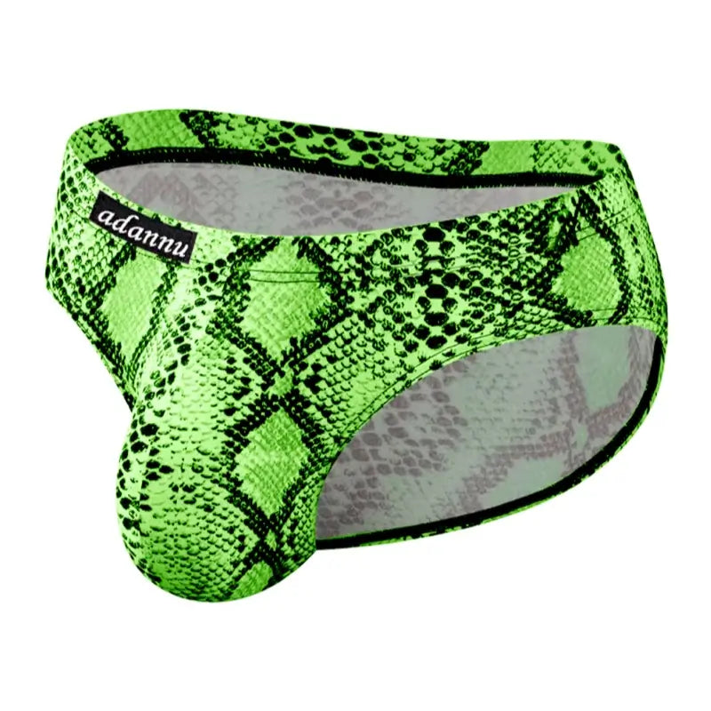 Adannu Adannu Men's Leopard Print Bikini Briefs - Low-Rise Supportive Pouch Underwear AD744