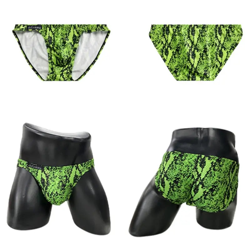 Adannu Adannu Men's Leopard Print Bikini Briefs - Low-Rise Supportive Pouch Underwear AD744