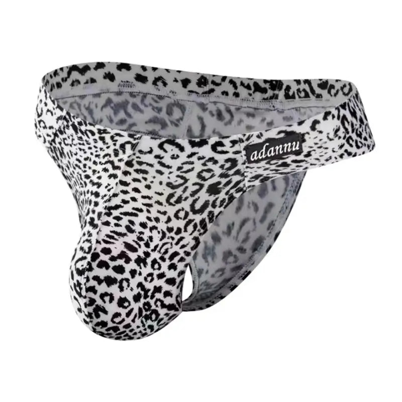 Adannu Adannu Men's Leopard Thongs Moisture-Wicking Cotton Seamless AD745