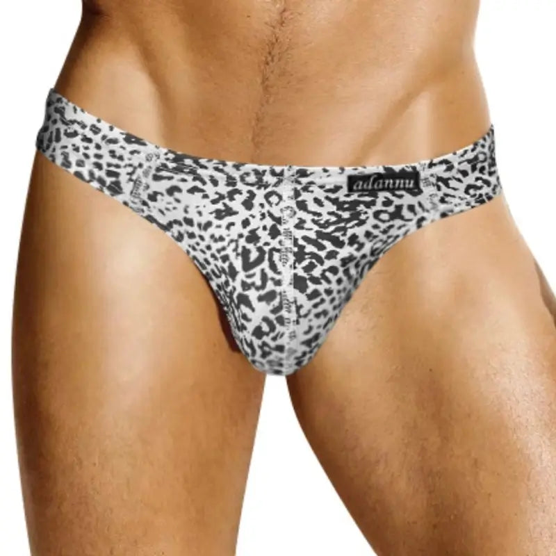 Adannu Adannu Men's Leopard Thongs Moisture-Wicking Cotton Seamless AD745