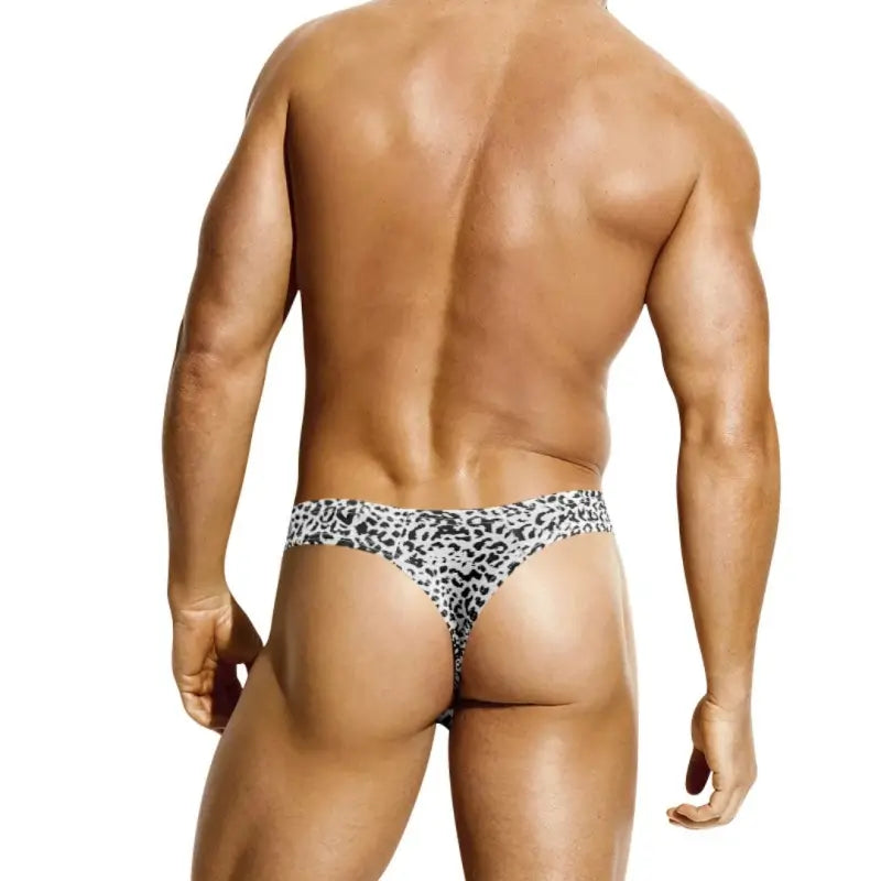 Adannu Adannu Men's Leopard Thongs Moisture-Wicking Cotton Seamless AD745