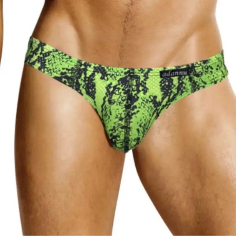 Adannu Adannu Men's Leopard Thongs Moisture-Wicking Cotton Seamless AD745