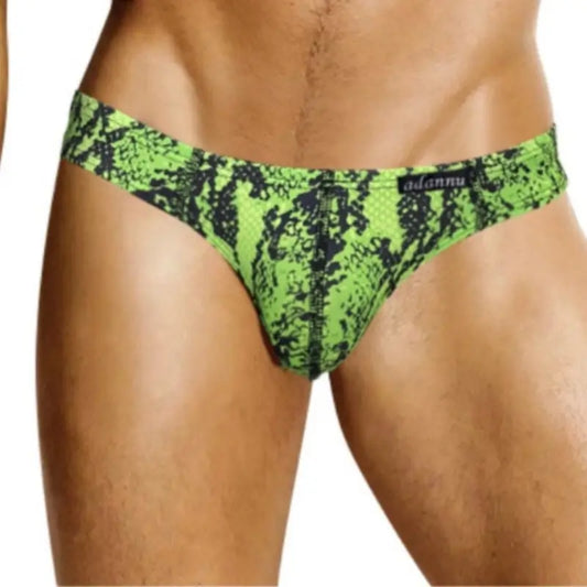Adannu Adannu Men's Leopard Thongs Moisture-Wicking Cotton Seamless AD745