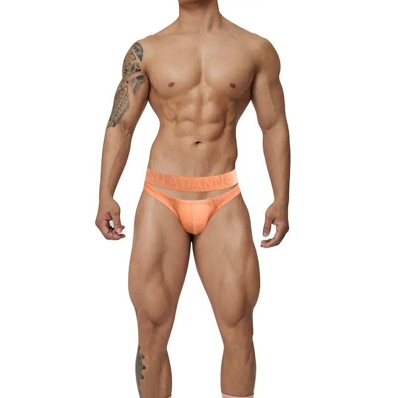 Adannu Adannu Men's Low-Rise Bikini Briefs Enhanced Pouch AD793