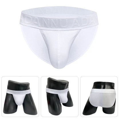 Adannu Adannu Men's Sexy Bikini Briefs - High-Cut Pouch Underwear, Eco-Friendly & Anti-Roll Design AD768