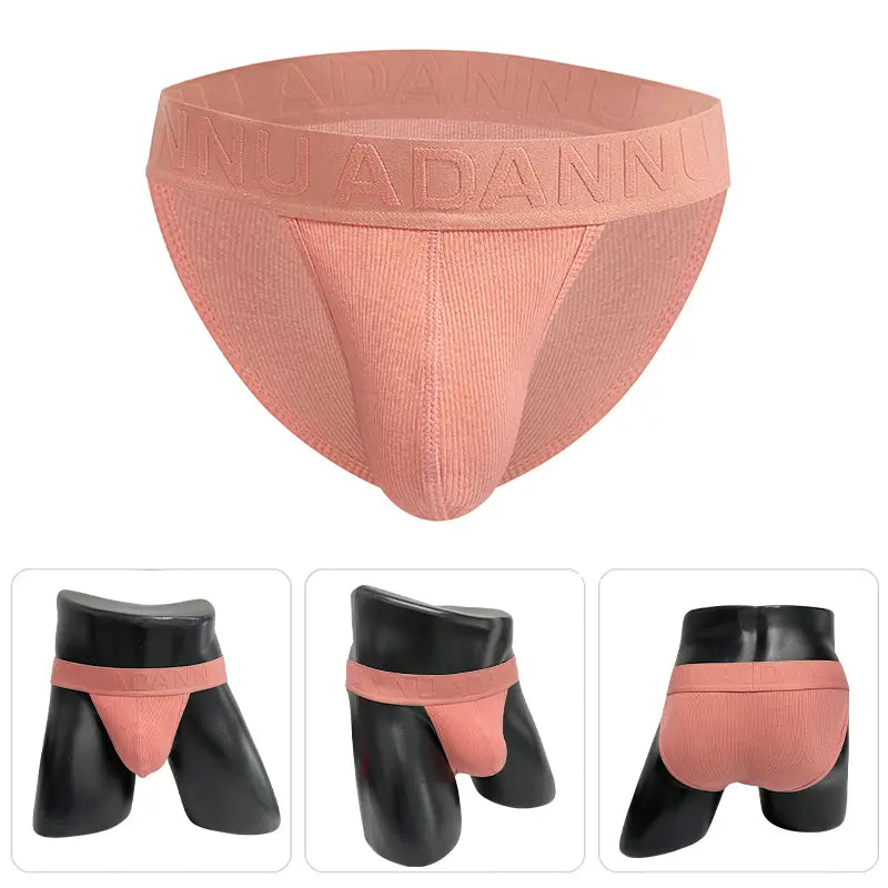 Adannu Adannu Men's Sexy Bikini Briefs - High-Cut Pouch Underwear, Eco-Friendly & Anti-Roll Design AD768