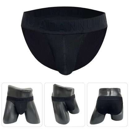 Adannu Adannu Men's Sexy Bikini Briefs - High-Cut Pouch Underwear, Eco-Friendly & Anti-Roll Design AD768