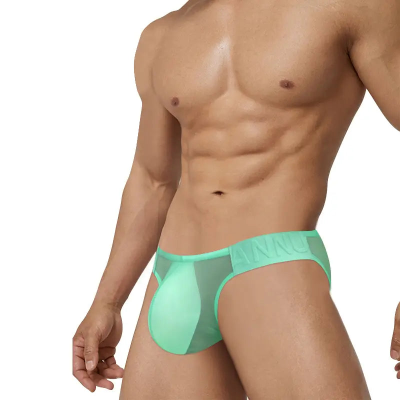 Adannu Adannu Men's Sexy High-Cut Bikini Briefs | Oxhorn Mesh Waistband AD787