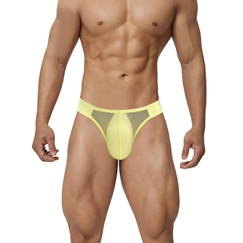 Adannu Adannu Men's Sexy High-Cut Bikini Briefs | Oxhorn Mesh Waistband AD787