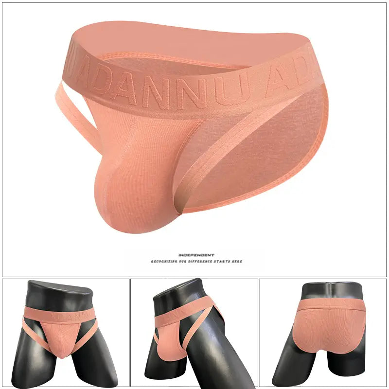 Adannu Adannu Men's Sexy High-Cut Briefs – 95% Cotton with Embossed Pattern AD770