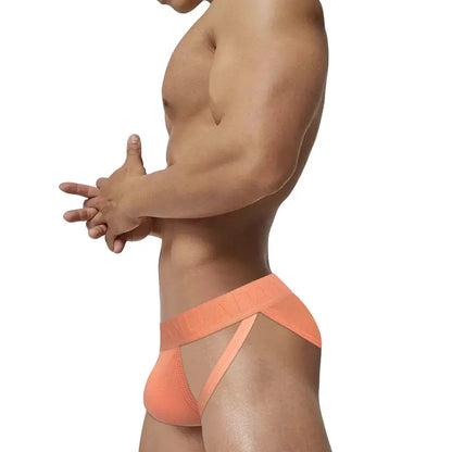 Adannu Adannu Men's Sexy High-Cut Briefs – 95% Cotton with Embossed Pattern AD770