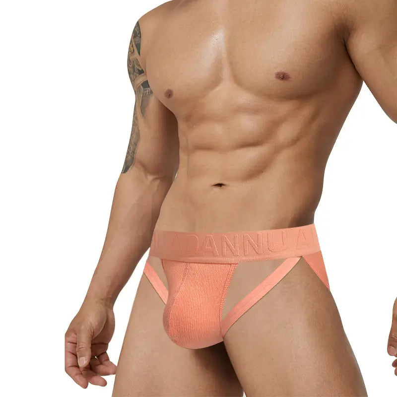 Adannu Adannu Men's Sexy High-Cut Briefs – 95% Cotton with Embossed Pattern AD770
