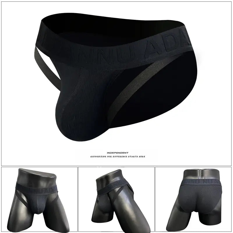 Adannu Adannu Men's Sexy High-Cut Briefs – 95% Cotton with Embossed Pattern AD770