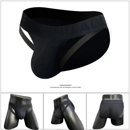 Adannu Adannu Men's Sexy High-Cut Briefs – 95% Cotton with Embossed Pattern AD770