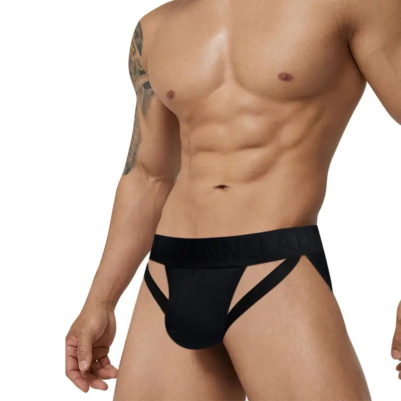 Adannu Adannu Men's Sexy High-Cut Briefs – 95% Cotton with Embossed Pattern AD770