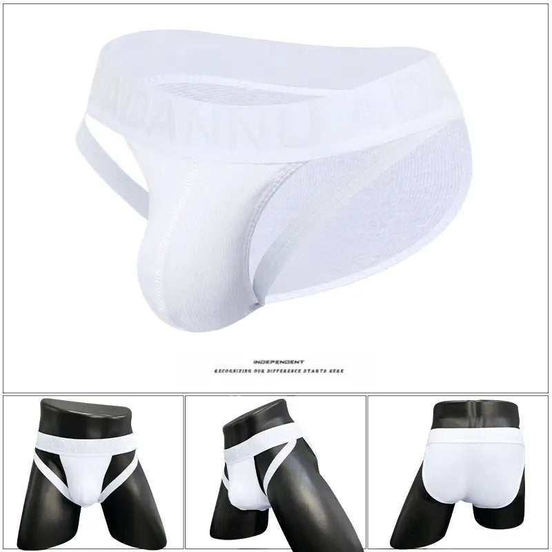 Adannu Adannu Men's Sexy High-Cut Briefs – 95% Cotton with Embossed Pattern AD770