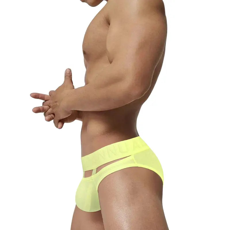 Adannu Adannu Men's Sexy Low Rise Breathable Pouch Briefs with Surround Ring Design AD752