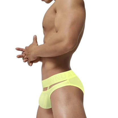 Adannu Adannu Men's Sexy Low Rise Breathable Pouch Briefs with Surround Ring Design AD752