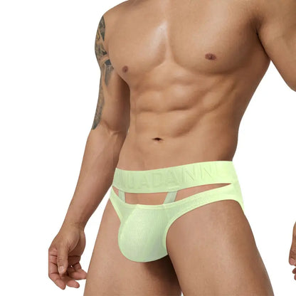 Adannu Adannu Men's Sexy Low Rise Breathable Pouch Briefs with Surround Ring Design AD752