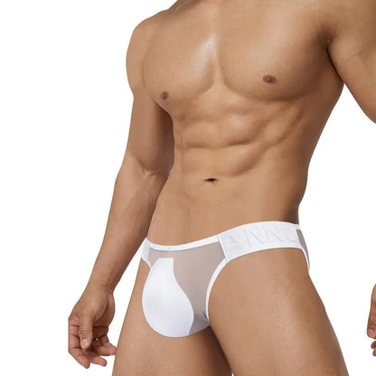 Adannu Adannu Men's Sexy Mesh Briefs with Enhanced Pouch – Ultra-Thin 0.01mm Transparent Mesh AD780