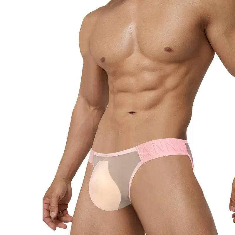 Adannu Adannu Men's Sexy Mesh Briefs with Enhanced Pouch – Ultra-Thin 0.01mm Transparent Mesh AD780