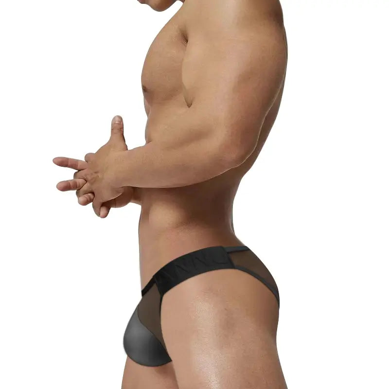 Adannu Adannu Men's Sexy Mesh Briefs with Enhanced Pouch – Ultra-Thin 0.01mm Transparent Mesh AD780