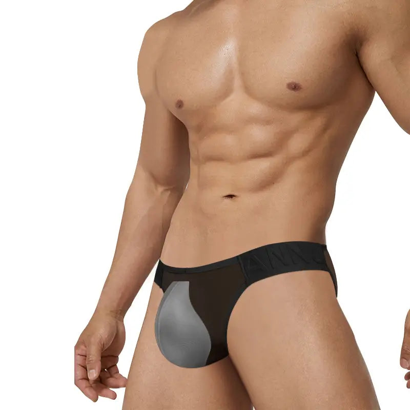 Adannu Adannu Men's Sexy Mesh Briefs with Enhanced Pouch – Ultra-Thin 0.01mm Transparent Mesh AD780