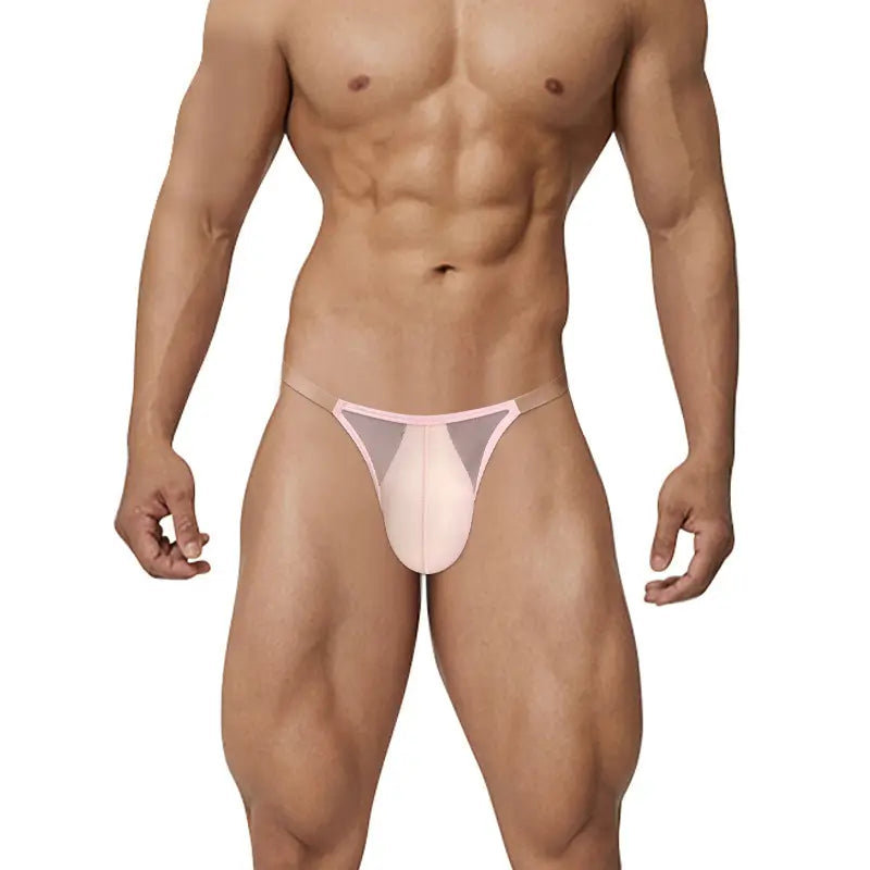 Adannu Adannu Men's Ultra-Sexy Low-Rise Bikini Briefs with Sheer Mesh Panels & High-Cut Design