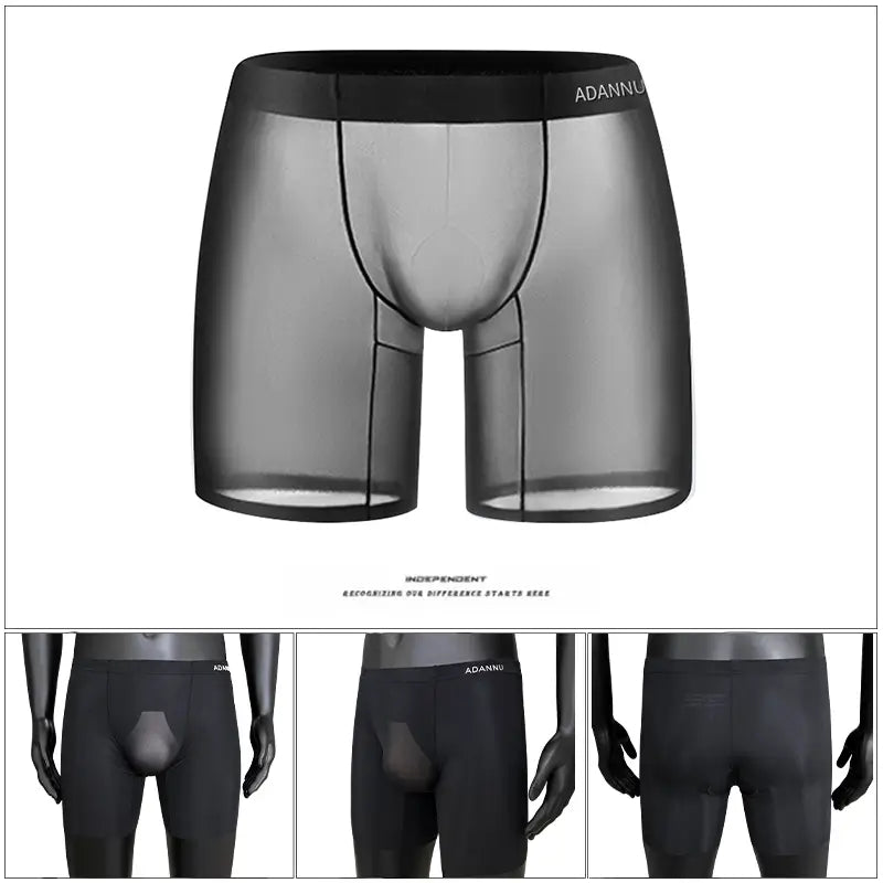 Adannu Adannu Ultra-Thin Men's Sexy Transparent Sports Boxer Shorts | Breathable Anti-Slip Underwear