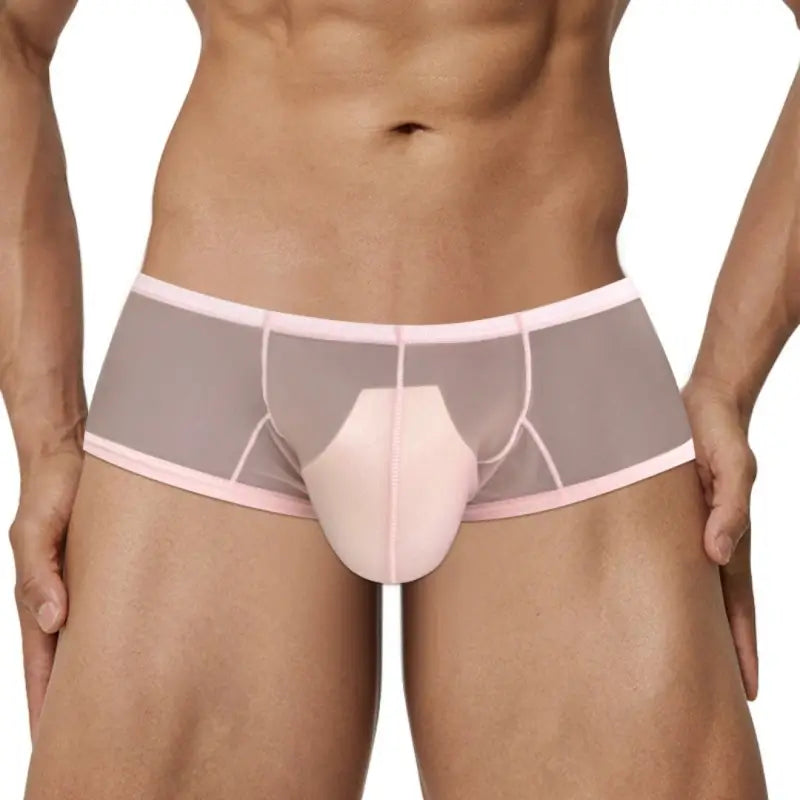 Adannu Men's Trunk Men's Ultra-Sheer No-Waistband Trunk | Sexy Low Rise Mesh Underwear