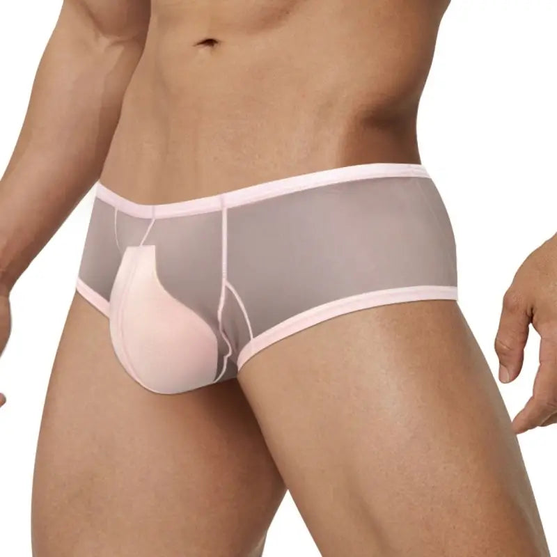 Adannu Men's Trunk Men's Ultra-Sheer No-Waistband Trunk | Sexy Low Rise Mesh Underwear