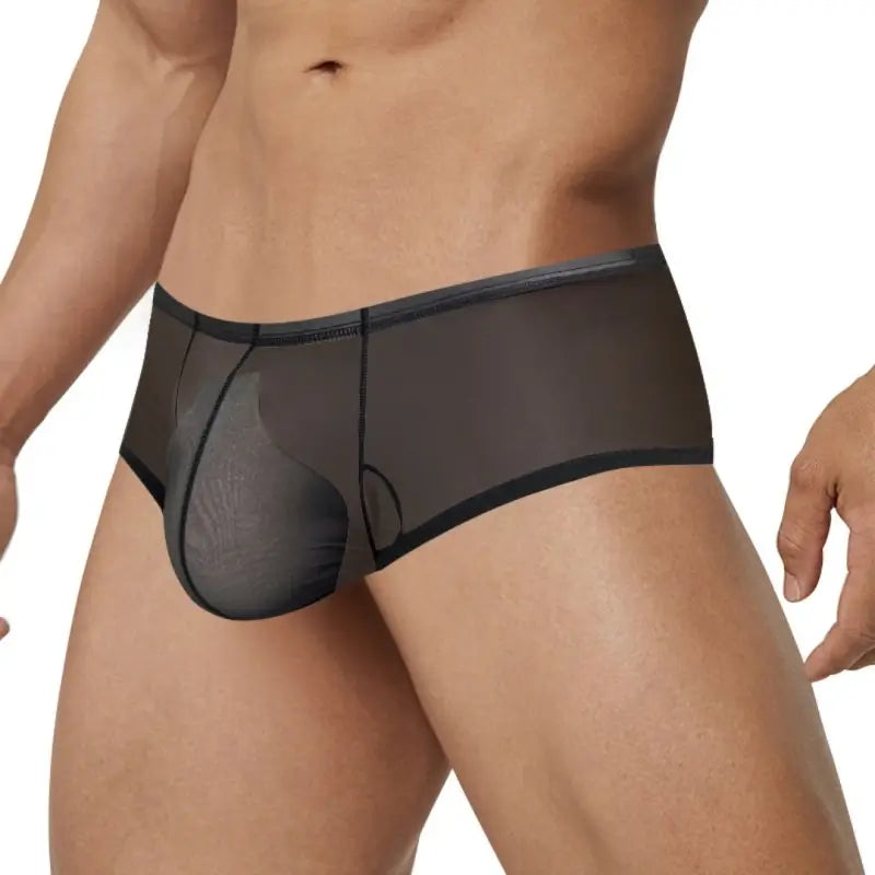 Adannu Men's Trunk Men's Ultra-Sheer No-Waistband Trunk | Sexy Low Rise Mesh Underwear