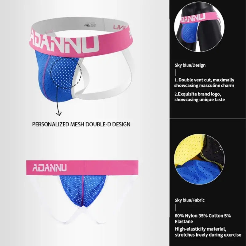 Adannu Men's Underwear Men's Mesh Jockstrap AD154