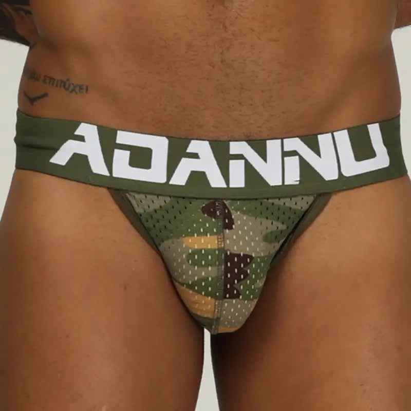 Adannu Underwear Men's Double Strap Jockstrap — Camo Mesh