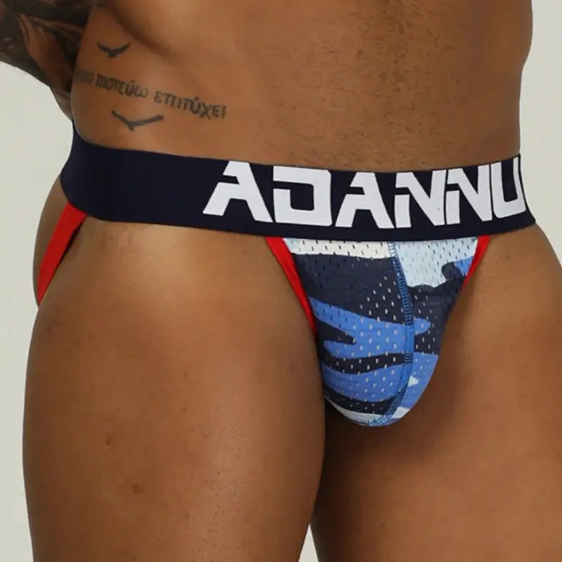 Adannu Underwear Men's Double Strap Jockstrap — Camo Mesh