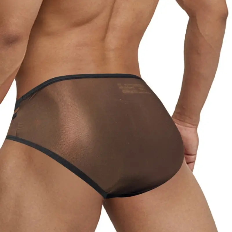 Adannu Underwear Men's Sexy Cross-Strap Sheer Brief AD322