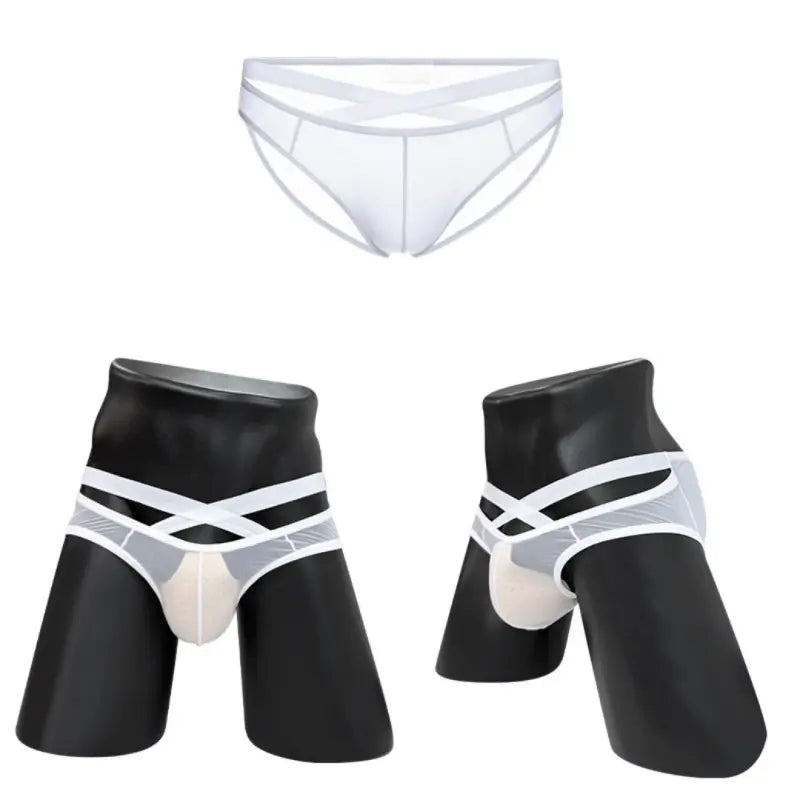 Adannu Underwear Men's Sexy Cross-Strap Sheer Brief AD322