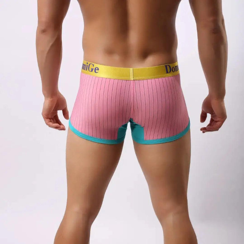 DomiGe logo elastic waistband detail — ice silk boxer brief pink	