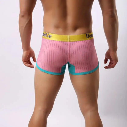 DomiGe logo elastic waistband detail — ice silk boxer brief pink	
