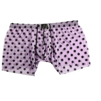 Flocking microfiber accent detail pink — velvet-textured panel nylon boxer briefs DomiGe	