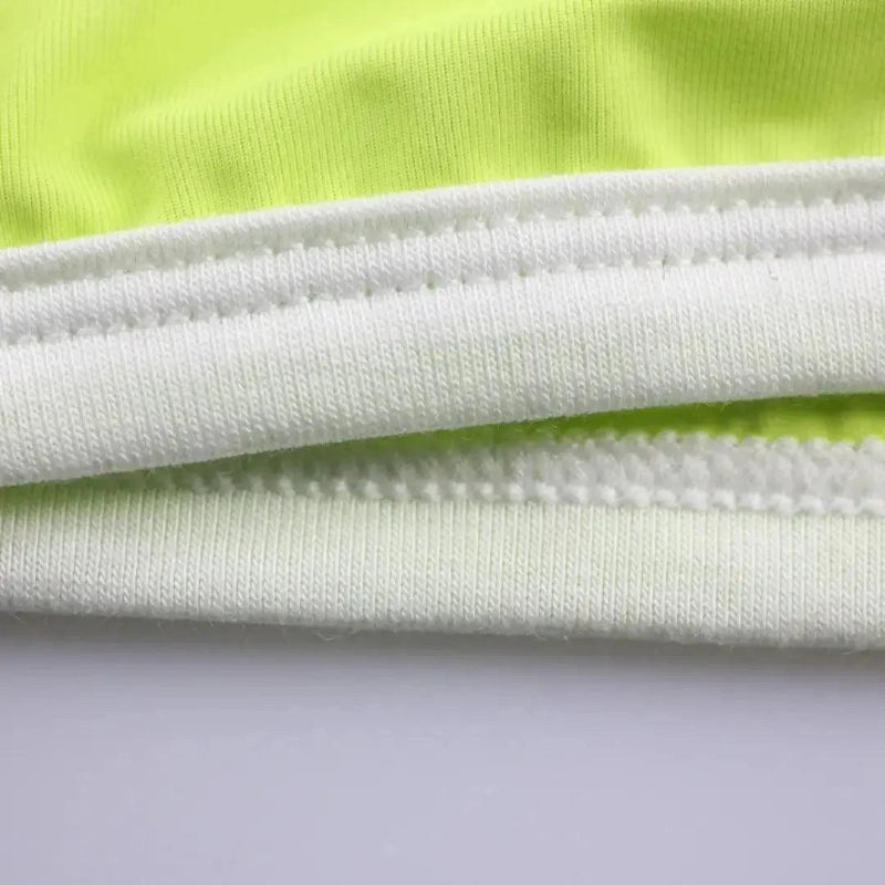DomiGe breathable stretch fabric texture close-up — U-pouch boxer brief bright green moisture-wicking	
